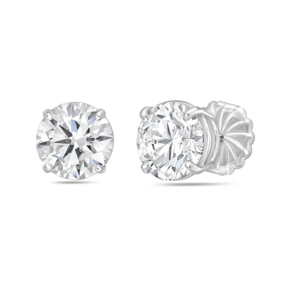 NEW DIANA M JEWELS 1.00 cts round lab grown stud earrings in 14k white gold